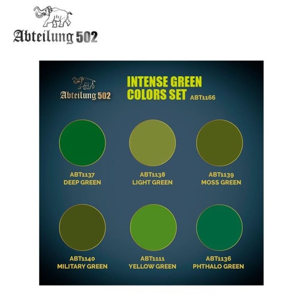 Abteilung 502 - Dense Acrylic Color Tube boxed Set - INTENSE GREEN COLORS