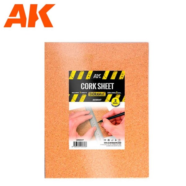 AK Interactive - Cork Sheet – FINE grained - 200 x 300 x 2mm