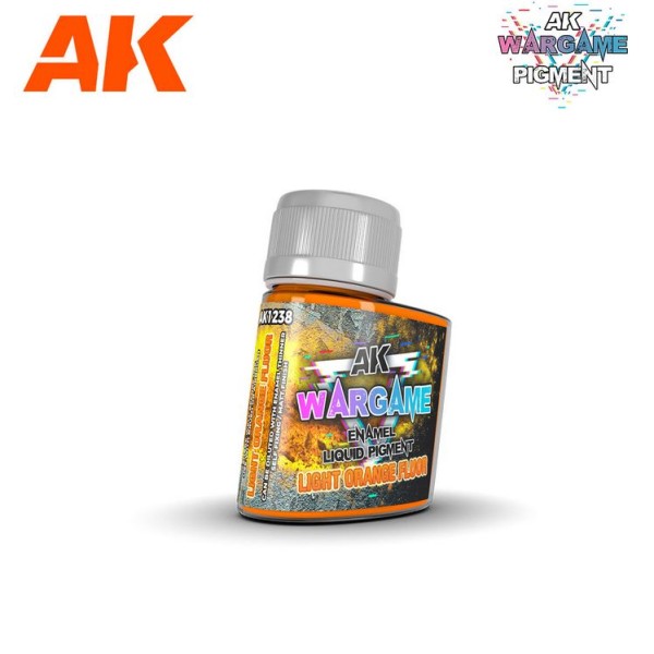 AK Interactive - ENAMEL LIQUID PIGMENT - FLUORESCENT LIGHT ORANGE