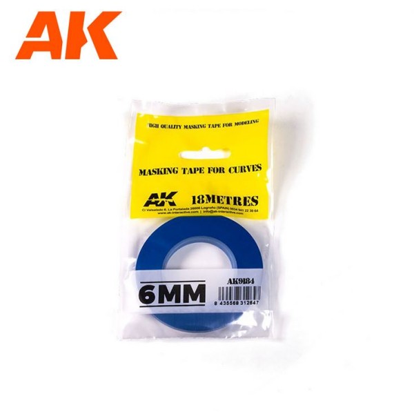 AK Interactive - MASKING TAPE for Curves (6mm X 18M)