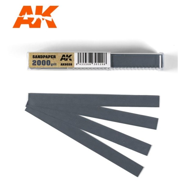 AK Interactive - SANDPAPER STRIPS - 2000 GRIT (WET)