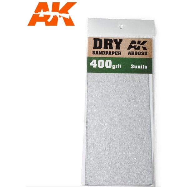 AK Interactive - DRY SANDPAPER - 400 GRIT (3)