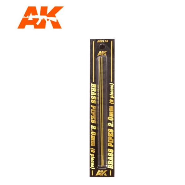 AK Interactive - Brass Rods - 2.0mm (2)