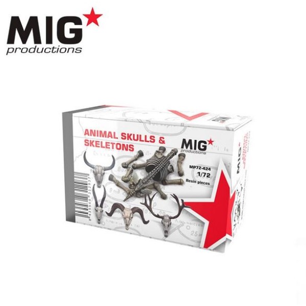 Mig Productions - Scenic Supplies - ANIMAL SKULLS and SKELETONS (1/72 Scale)