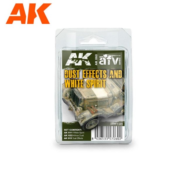 AK Interactive - Weathering set - Dust effects & White Spirit