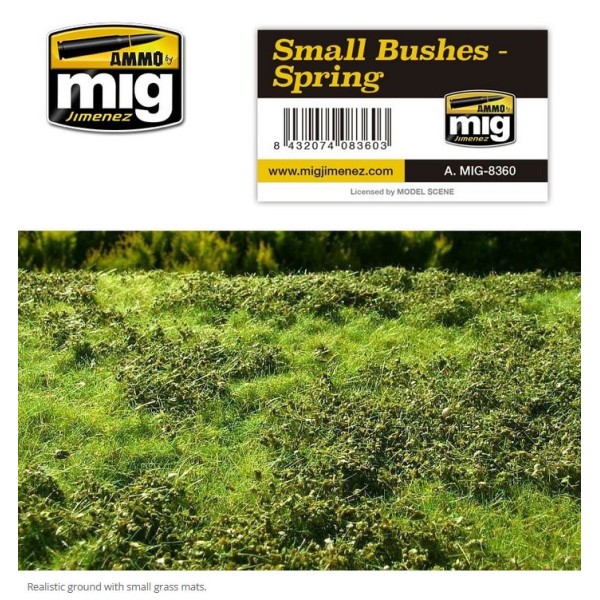 MiG - AMMO - Scenic Mats - SMALL BUSHES – SPRING