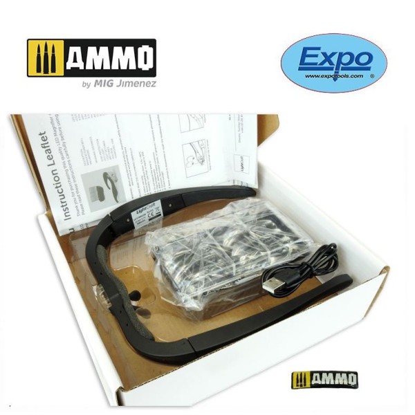 Mig Ammo - Expo Tools - USB Led Glasses with 4 Lenses (LC1790) 