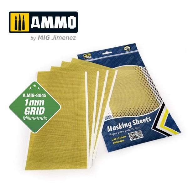 Mig Ammo - MASKING SHEETS 1mm Grid (5)