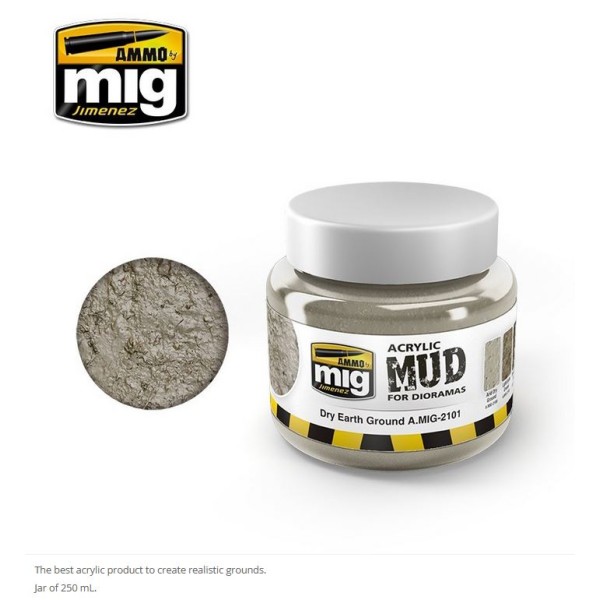 Mig - Ammo - Acrylic Textures for Dioramas - Dry Earth Ground (250ml)