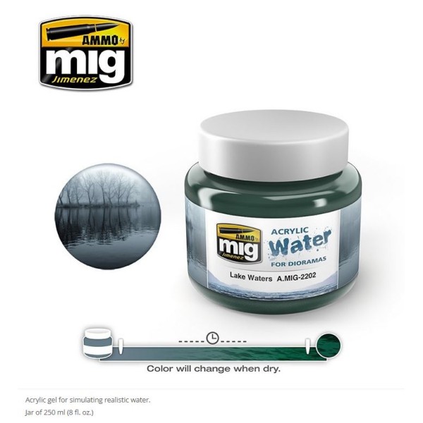 Mig - Ammo - Acrylic Water Textures - Lake Waters (250ml)