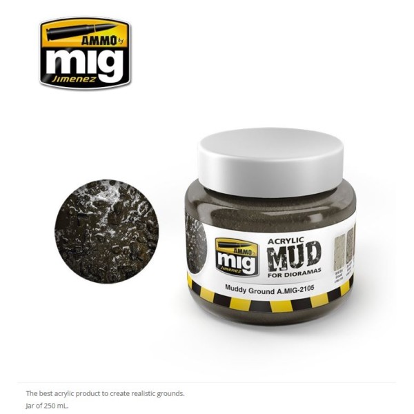 Mig - Ammo - Acrylic Textures for Dioramas - Muddy Ground (250ml)