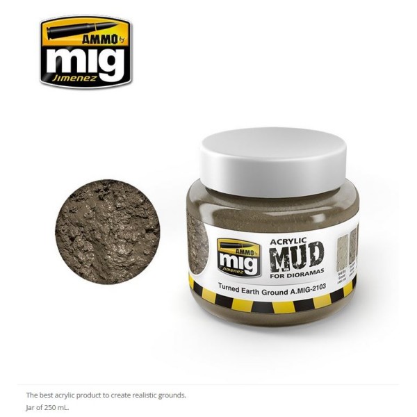 Mig - Ammo - Acrylic Textures for Dioramas - Turned Earth Ground (250ml)