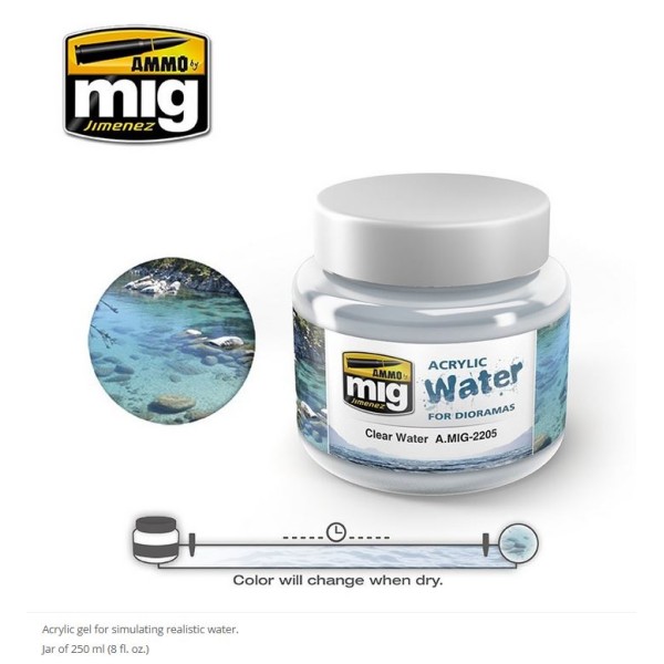Mig - Ammo - Acrylic Water Textures - Clear Water (250ml)
