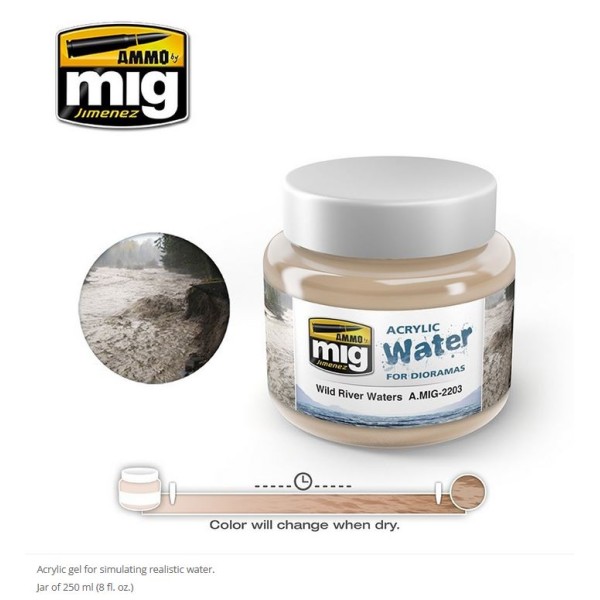 Mig - Ammo - Acrylic Water Textures - Wild River Waters (250ml)