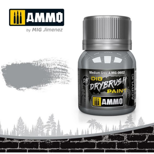 MIG AMMO - DIO Drybrush Paints - Medium Grey