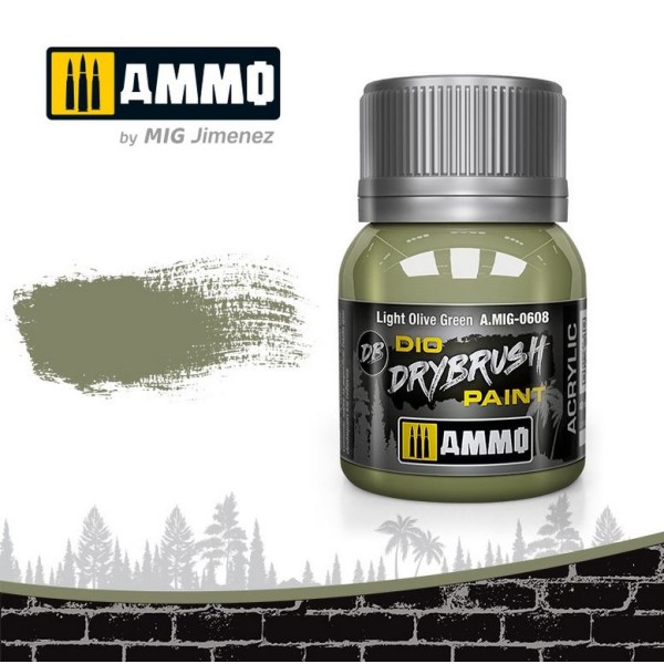 MIG AMMO - DIO Drybrush Paints - Light Olive Green