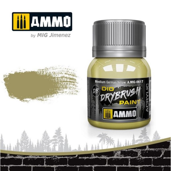 MIG AMMO - DIO Drybrush Paints - Medium German Yellow