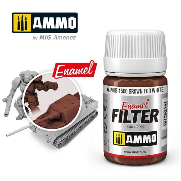 Mig - AMMO - Enamel Filters - BROWN FOR WHITE