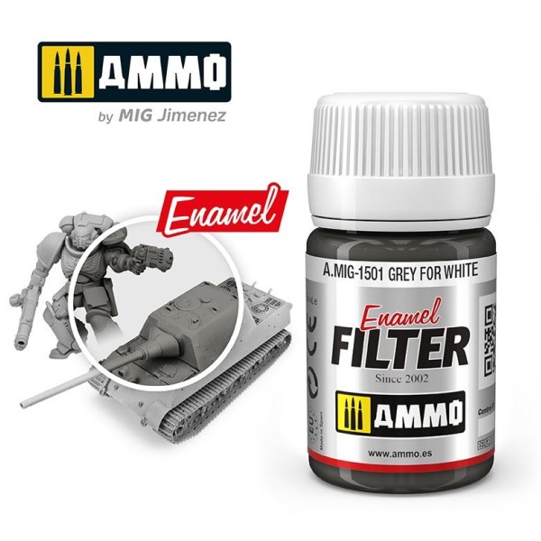 Mig - AMMO - Enamel Filters - GREY FOR WHITE