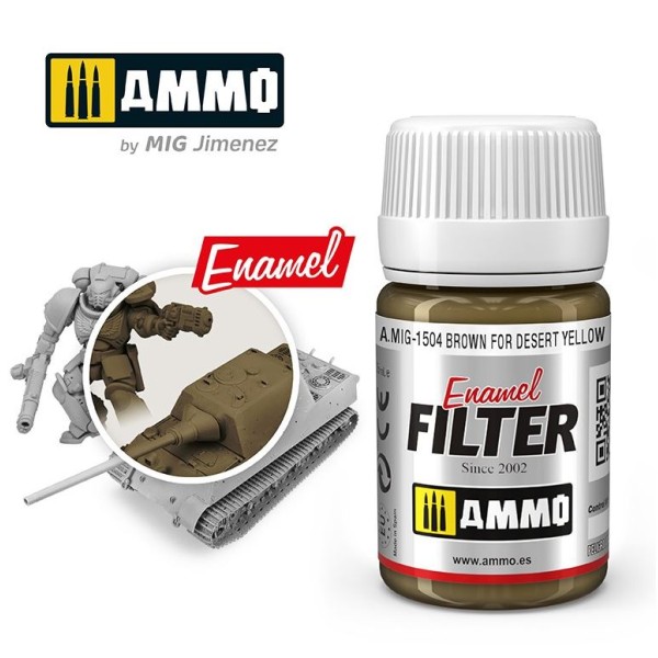 Mig - AMMO - Enamel Filters - BROWN FOR DESERT YELLOW