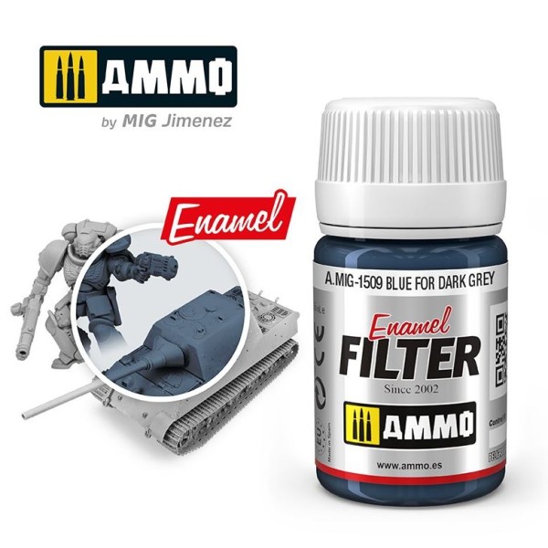 Mig - AMMO - Enamel Filters - BLUE FOR DARK GREY