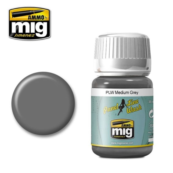 Mig - AMMO - Panel Line Washes - MEDIUM GREY