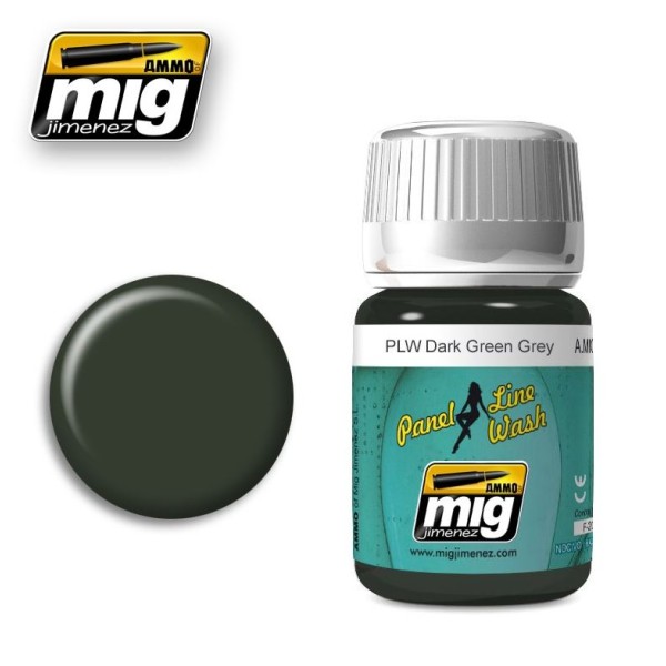 Mig - AMMO - Panel Line Washes - DARK GREEN GREY