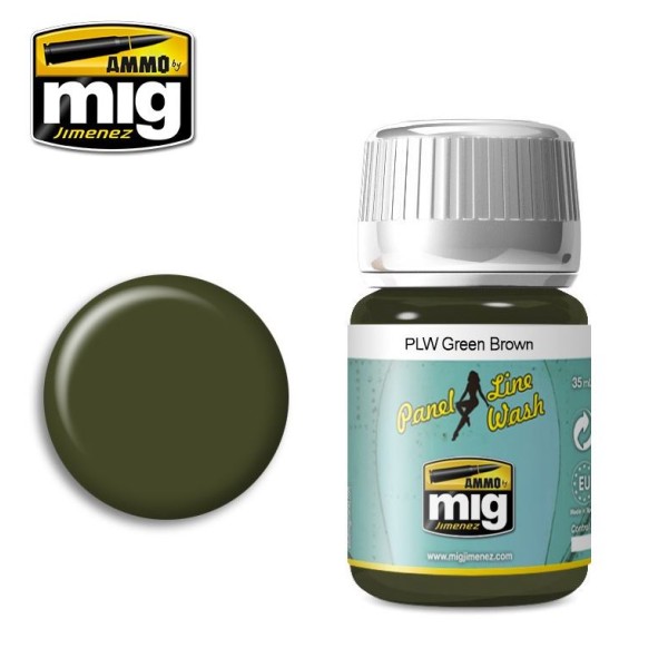 Mig - AMMO - Panel Line Washes - GREEN BROWN