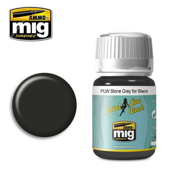 Mig - AMMO - Panel Line Washes - STONE GREY FOR BLACK