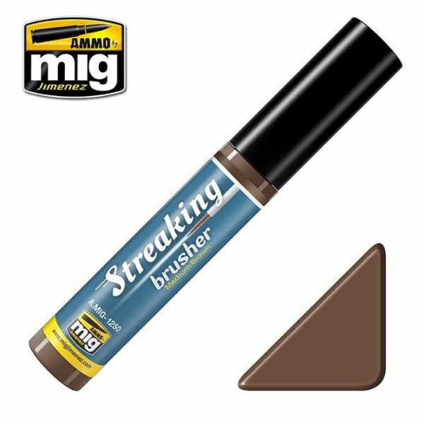 Mig - AMMO - STREAKINGBRUSHER - Medium Brown