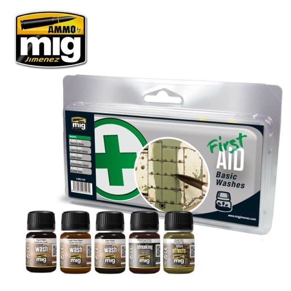 MIG AMMO - Weathering - FIRST AID BASIC WASHES SET