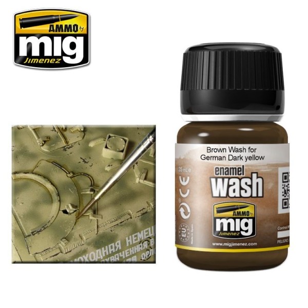 Mig - AMMO - Enamel Wash - BROWN WASH FOR GERMAN DARK YELLOW