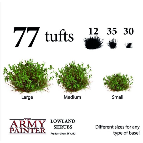 The Army Painter - Battlefields - Lowland Shrubs Tufts - 77 pcs (2019)