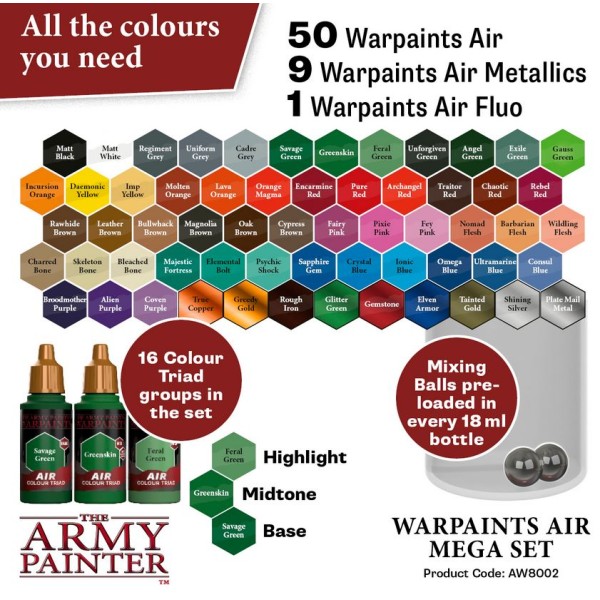 The Army Painter - Warpaints AIR - Mega Airbrush Paints set 