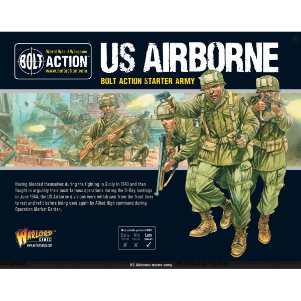 Bolt Action - US Airborne - Starter Army 1000pts (New Plastics)