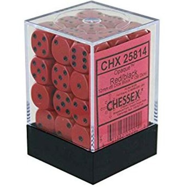 Chessex - D6 12mm Opaque Red / Black