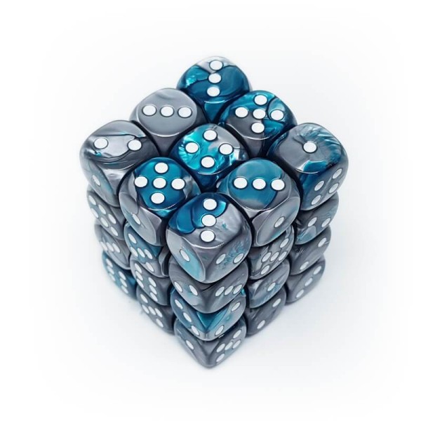 Chessex - Gemini Steel-Teal with White (36)