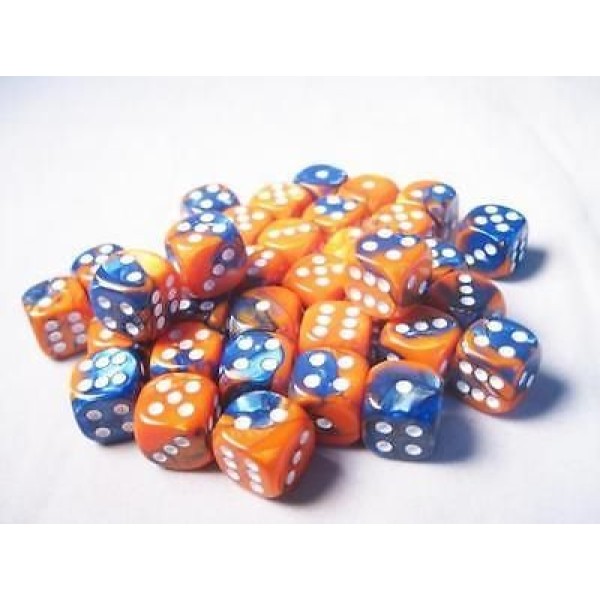 Chessex - Gemini Blue Orange with White (36)