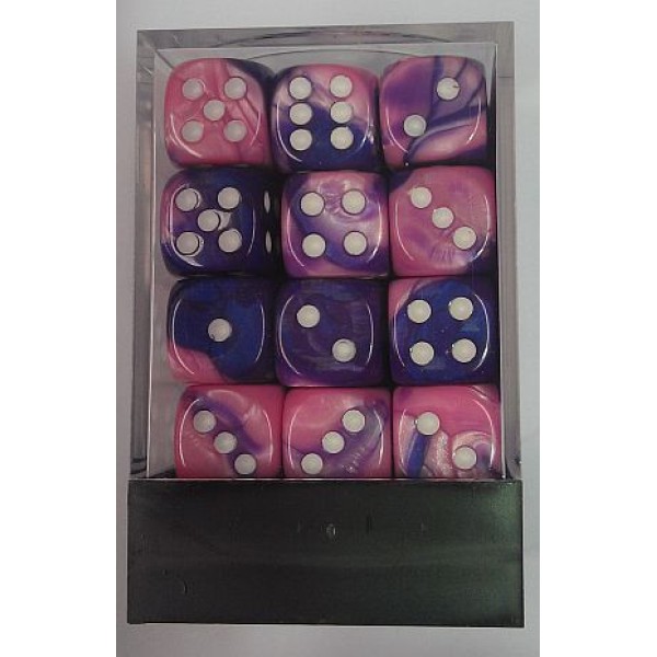 Chessex - Gemini Pink/Purple with White (36)