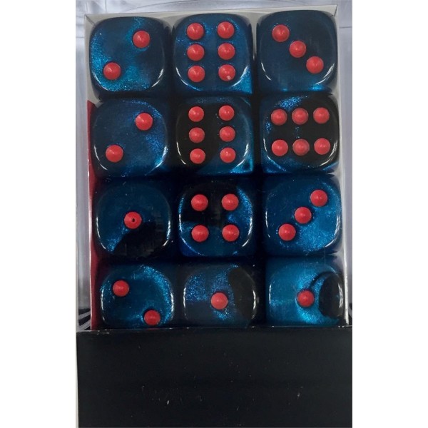 Chessex - Gemini Starlight Black with Red 12mm (36)