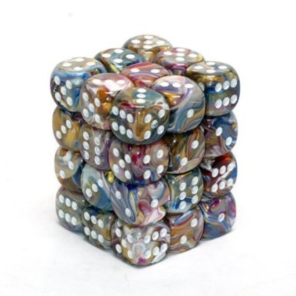 Chessex - Festive 12mm d6 Carousel/White