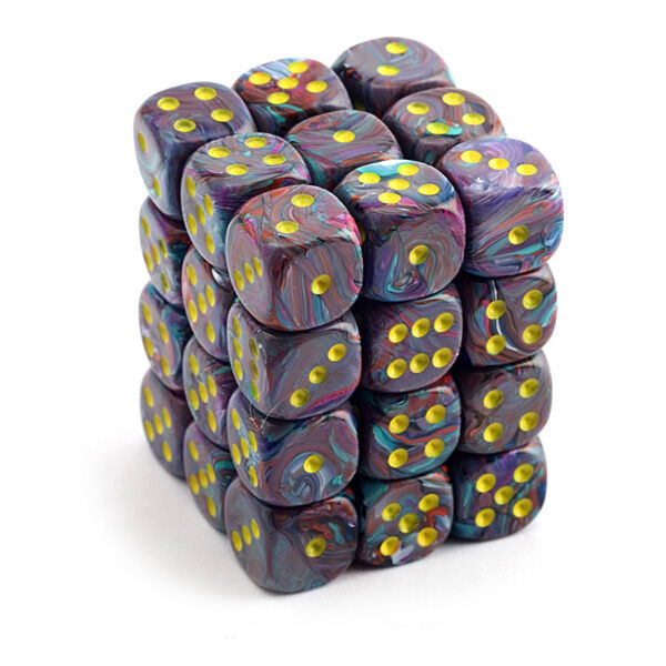 Chessex - Festive 12mm d6 Mosaic/Yellow (36)