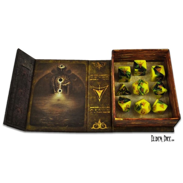 Elder Dice - 9 dice Poly Set - Yellow Sign 