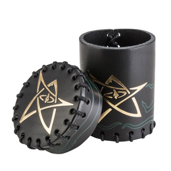Leather Dice Cup - Black and Green-Golden Call of Cthulhu
