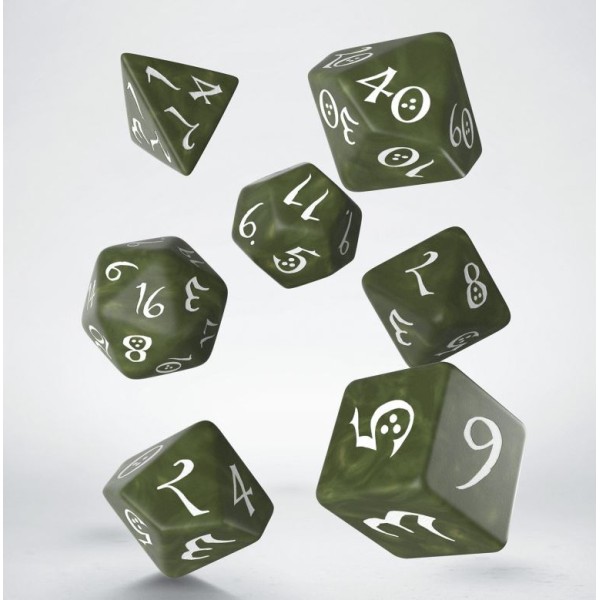Q-Workshop - Classic RPG Olive and white Dice Set (7)