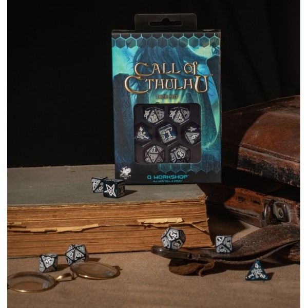 Q-Workshop - Call of Cthulhu 7th Edition - Abyssal and White Dice Set