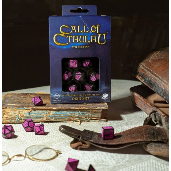 Q-Workshop - Call of Cthulhu 7th Edition - Black and magenta Dice Set