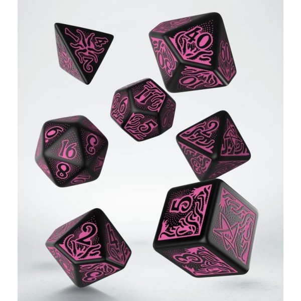 Q-Workshop - Call of Cthulhu 7th Edition - Black and magenta Dice Set