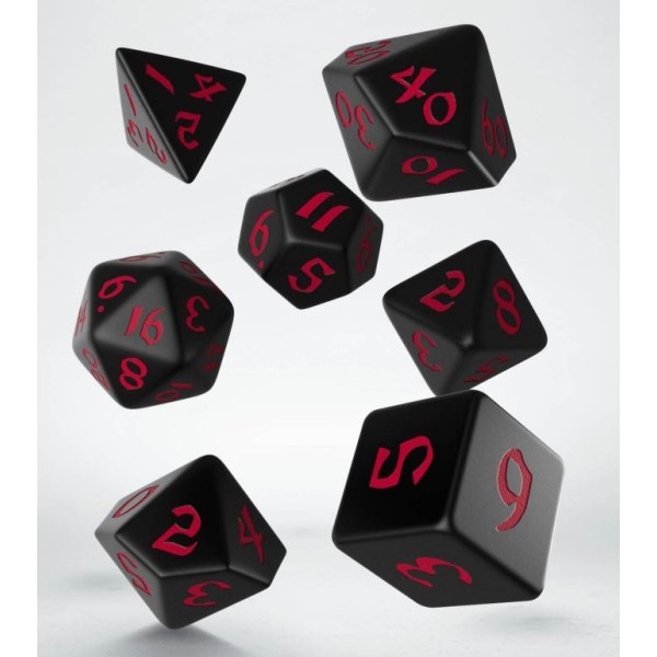 Q-Workshop - Runic - Black and Red Dice Set