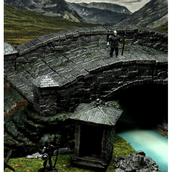 Clearance - WizKids - Fantasy RPG Terrain - Pre-painted 4D Setting - Stone Bridge